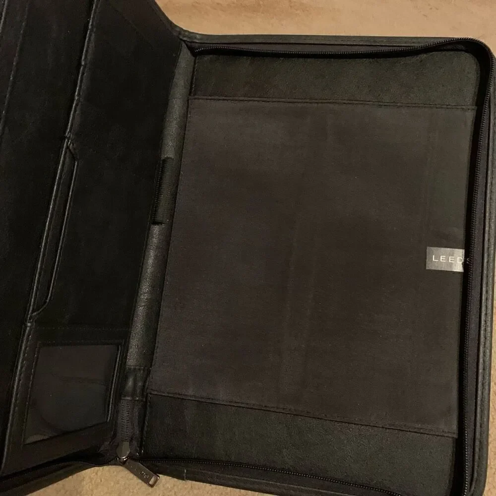 WV Surface Mine Drainage Task Force Black Faux Leather Leeds Zip Portfolio